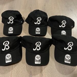 47' BRAND clean up black hats with embroidered "B"